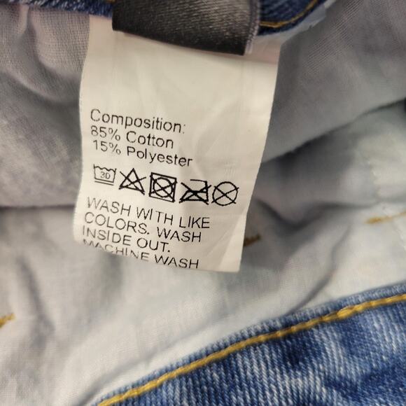 Shein Jeans Womens 28 High Rise Straight Leg Button Fly Distressed Hem Denim - Picture 10 of 15